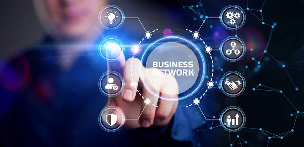 ビジネス テクノロジー インターネット ネットワークの概念 オンラインビジネスネットワーク — ストック写真