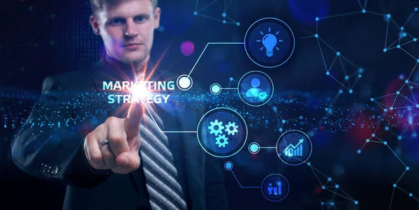 Unternehmen Technologie Internet Und Netzwerkkonzept Digital Marketing Content Planung Werbestrategie — Stockfoto