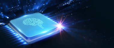 Yapay zeka (yapay zeka), makine öğrenme ve modern bilgisayar teknolojileri kavramları. İş, Teknoloji, İnternet ve ağ kavramı. 