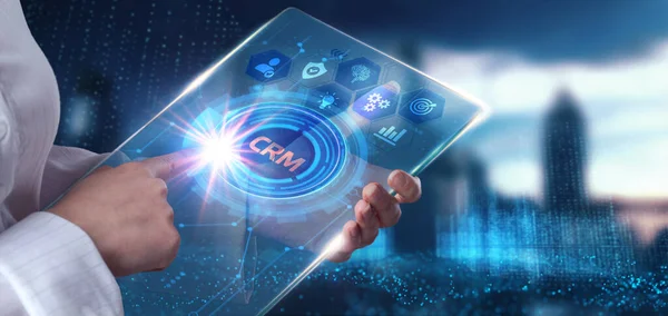 Unternehmen Technologie Internet Und Netzwerkkonzept Crm Kundenbeziehungsmanagement — Stockfoto