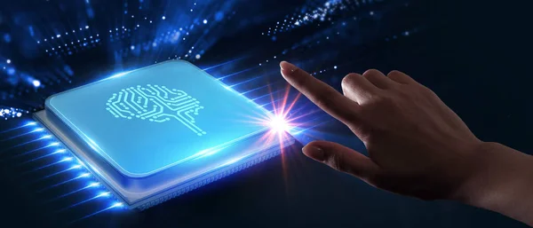 Artificial Intelligence Machine Learning Modern Computer Technologies Concepts Business Technology — Stock Photo, Image