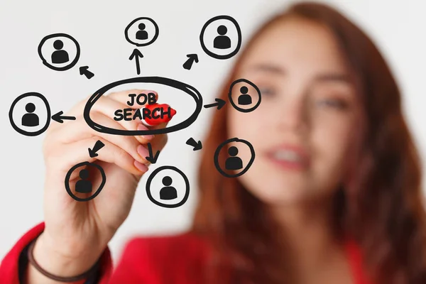 Affärsidé Teknik Internet Och Nätverkskoncept Jobbsökning Rekrytering Personal — Stockfoto
