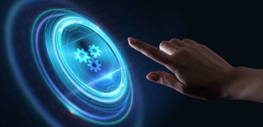 İş, Teknoloji, İnternet ve ağ konsepti. Otomasyon Yazılım Teknolojisi Süreç Sistemi.                               