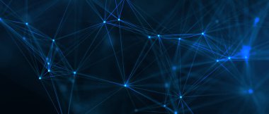 Abstract futuristic - technology with polygonal shapes on dark blue background. Design digital technology concept.	