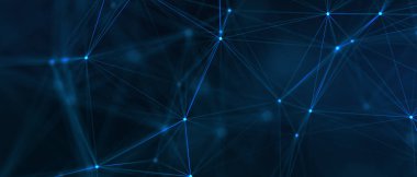 Abstract futuristic - technology with polygonal shapes on dark blue background. Design digital technology concept.	