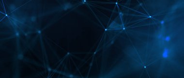 Abstract futuristic - technology with polygonal shapes on dark blue background. Design digital technology concept.	