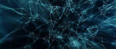 Abstract futuristic - technology with polygonal shapes on dark blue background. Design digital technology concept.	