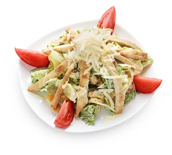 Salada Caesar isolada em branco — Fotografia de Stock