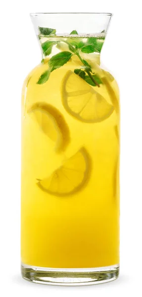 Свежий фруктовый сок в стеклянной банке — стоковое фото