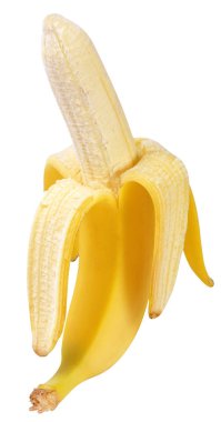 yarısı soyulmuş muz izole