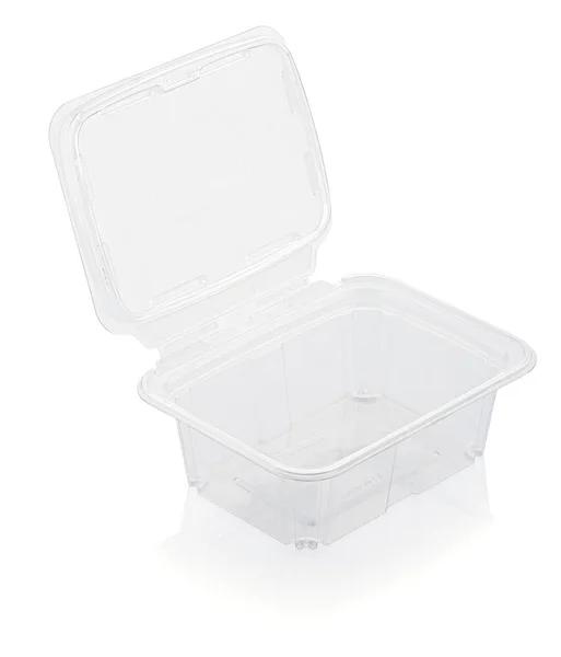 Recipiente de alimento plástico transparente vazio — Fotografia de Stock