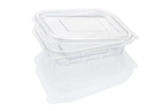 Lege open transparante plastic voedselcontainer — Stockfoto