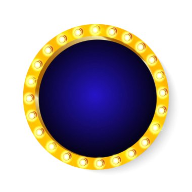 Yuvarlak retro hafif çerçeve beyaz arka plan üzerinde izole vektör çizim.