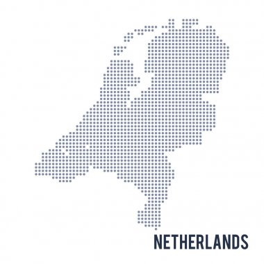 Beyaz arka plan üzerinde izole Hollanda vektör noktalı Haritası .