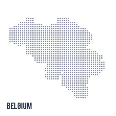 Vektör piksel beyaz arka plan üzerinde izole Belçika Haritası