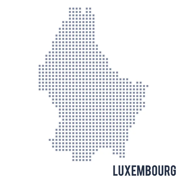 Vector pixel map of Luxembourg isolated on white background — Stock Vector