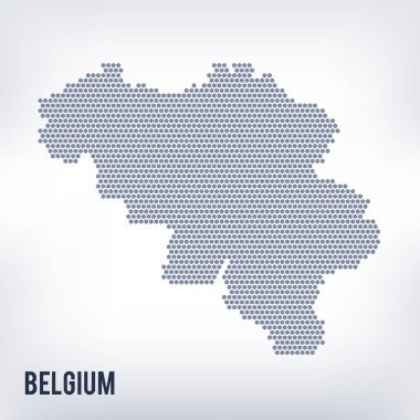 Vektör altıgen Belçika Haritası üzerinde gri bir arka plan
