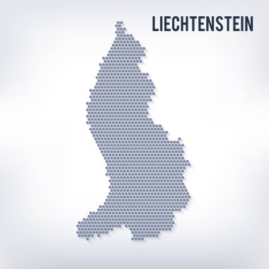 Vektör altıgen harita Liechtenstein gri bir arka plan üzerinde