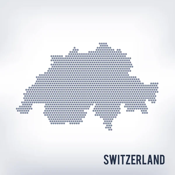 Mapa hexágono vectorial de Suiza sobre fondo gris — Archivo Imágenes Vectoriales