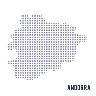 Vektör piksel beyaz arka plan üzerinde izole Andorra Haritası