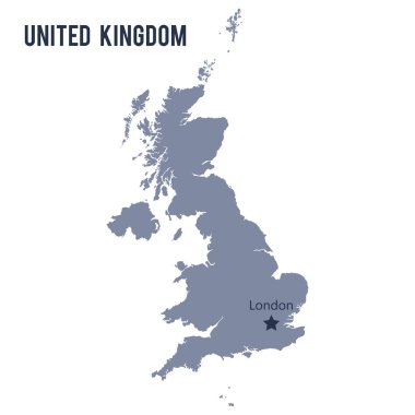 Vektör harita İngiltere beyaz arka plan üzerinde izole.