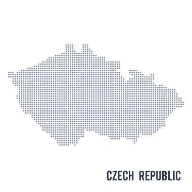 Beyaz arka plan üzerinde izole Çek Cumhuriyeti haritası vektör noktalı .
