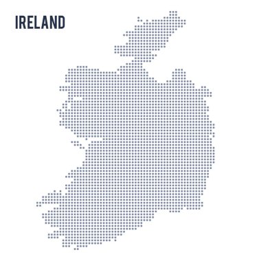 Vektör noktalı beyaz arka plan üzerinde izole İrlanda Haritası .