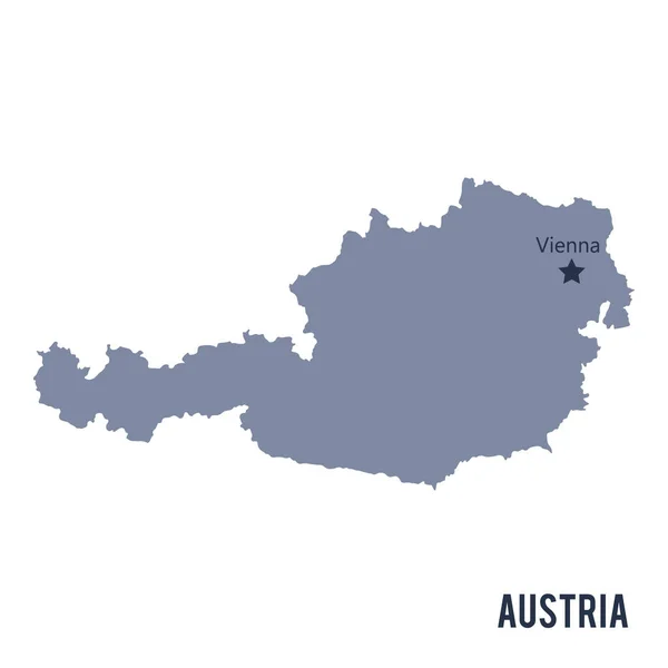 Mapa vectorial de Austria aislado sobre fondo blanco . — Archivo Imágenes Vectoriales