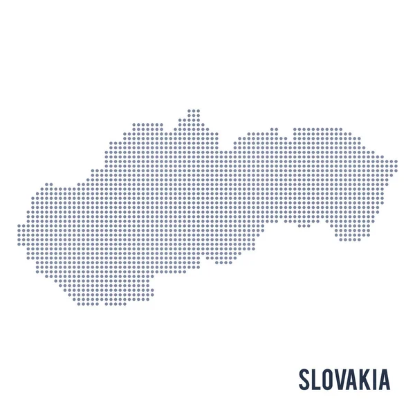 Διάστικτο χάρτη φορέα της Σλοβακίας που απομονώνονται σε λευκό φόντο . — Διανυσματικό Αρχείο