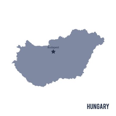 Beyaz arka plan üzerinde izole Macaristan haritası vektör.