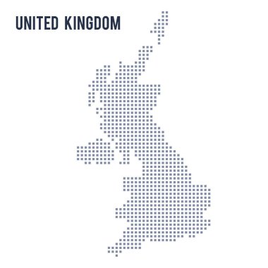 Vektör piksel harita İngiltere beyaz arka plan üzerinde izole