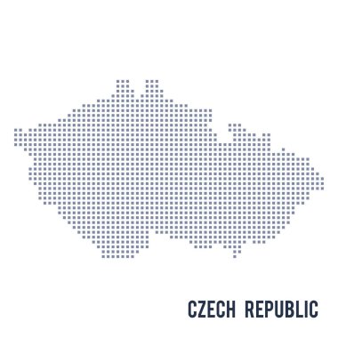 Beyaz arka plan üzerinde izole Çek Cumhuriyeti vektör piksel Haritası