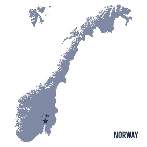 Mappa vettoriale della Norvegia isolata su sfondo bianco . — Vettoriale Stock