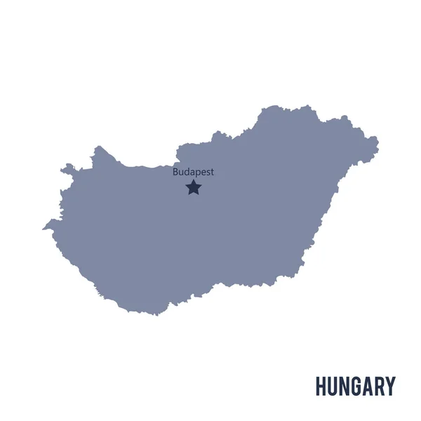 Mapa vectorial de Hungría aislado sobre fondo blanco . — Archivo Imágenes Vectoriales