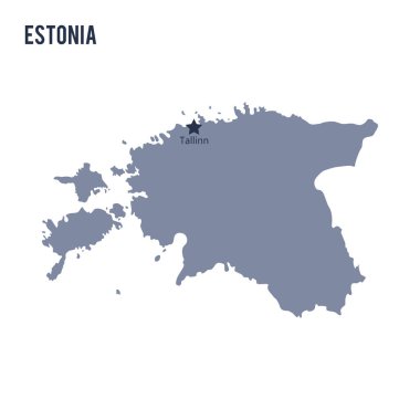 Beyaz arka plan üzerinde izole Estonya Haritası vektör.