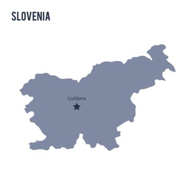 Vektör harita Slovenya beyaz arka plan üzerinde izole.