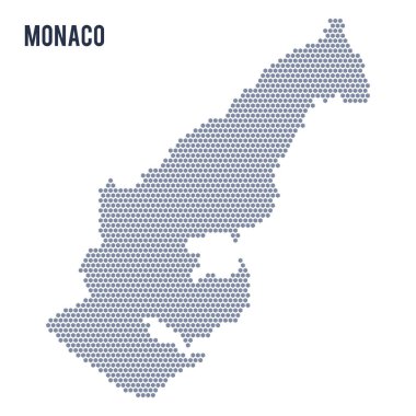 Vektör altıgen beyaz arka plan üzerinde izole Monako Haritası