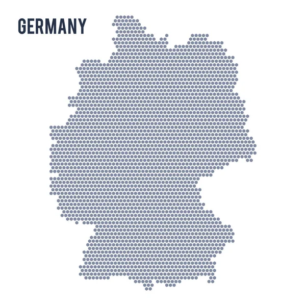 Vektoros hatszög Térkép Németország elszigetelt fehér background — Stock Vector