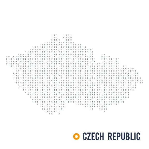 Binary code vector stylized map of Czech Republic isolated on white background — Stock Vector