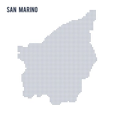 Beyaz arka plan üzerinde izole San Marino Haritası noktalı vektör .