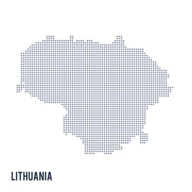 Vektör noktalı beyaz arka plan üzerinde izole Litvanya Haritası .