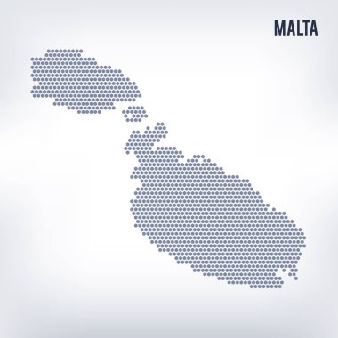 Vektör altıgen Malta Haritası üzerinde gri bir arka plan