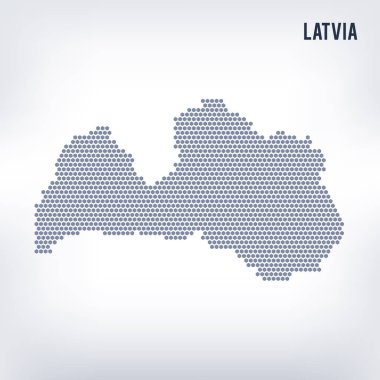 Vektör altıgen Letonya Haritası üzerinde gri bir arka plan