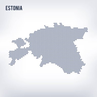 Estoniaon gri bir arka plan vektör altıgen Haritası