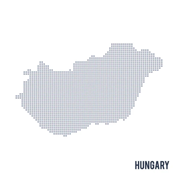 Vektör noktalı beyaz arka plan üzerinde izole Macaristan haritası .