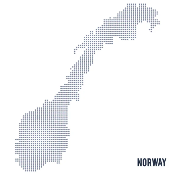 Διάστικτο χάρτη φορέα της Νορβηγίας που απομονώνονται σε λευκό φόντο . — Διανυσματικό Αρχείο