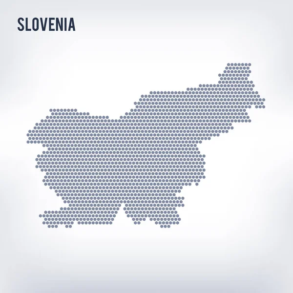 Mapa hexágono vectorial de Eslovenia sobre un fondo gris — Archivo Imágenes Vectoriales