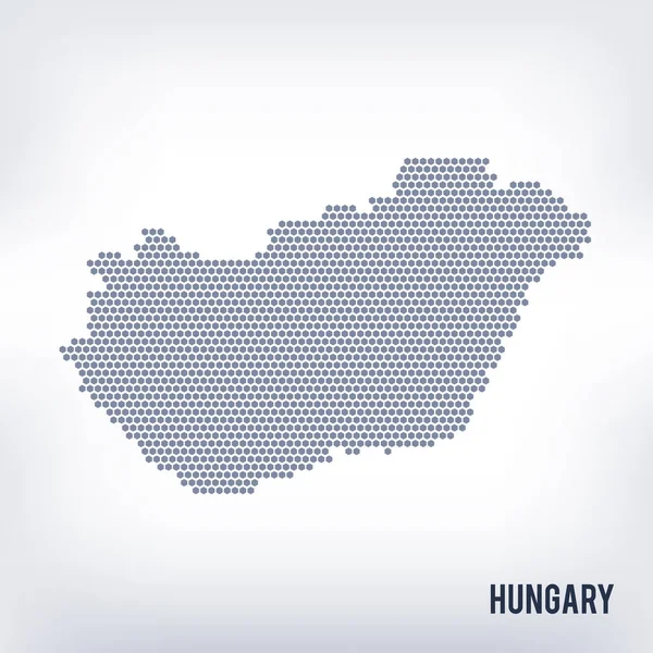 Vector hexagon mapa de Hungary san, marino — Archivo Imágenes Vectoriales