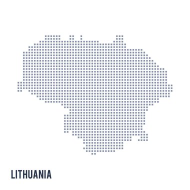 Vektör piksel beyaz arka plan üzerinde izole Litvanya Haritası
