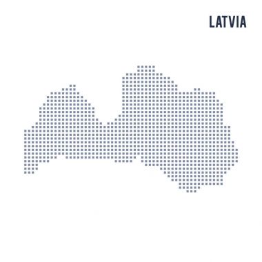 Vektör piksel beyaz arka plan üzerinde izole Letonya Haritası